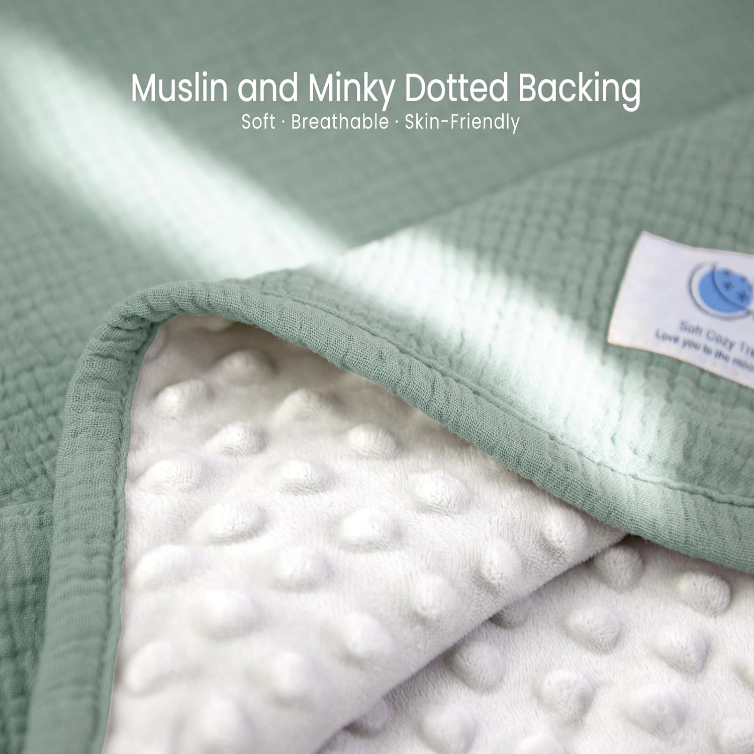 lulumoon Baby Blanket - Minky Dot Muslin 30x40
