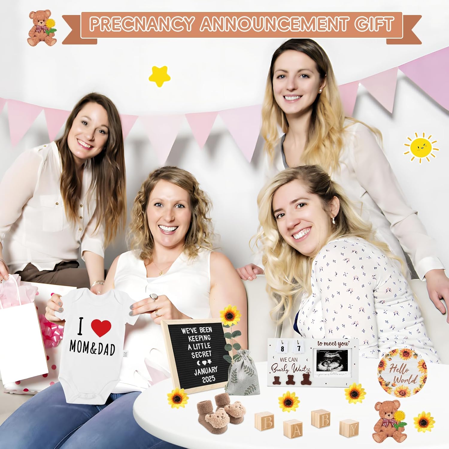 OFUSUY 11 Pcs Pregnancy Announcement Set 1