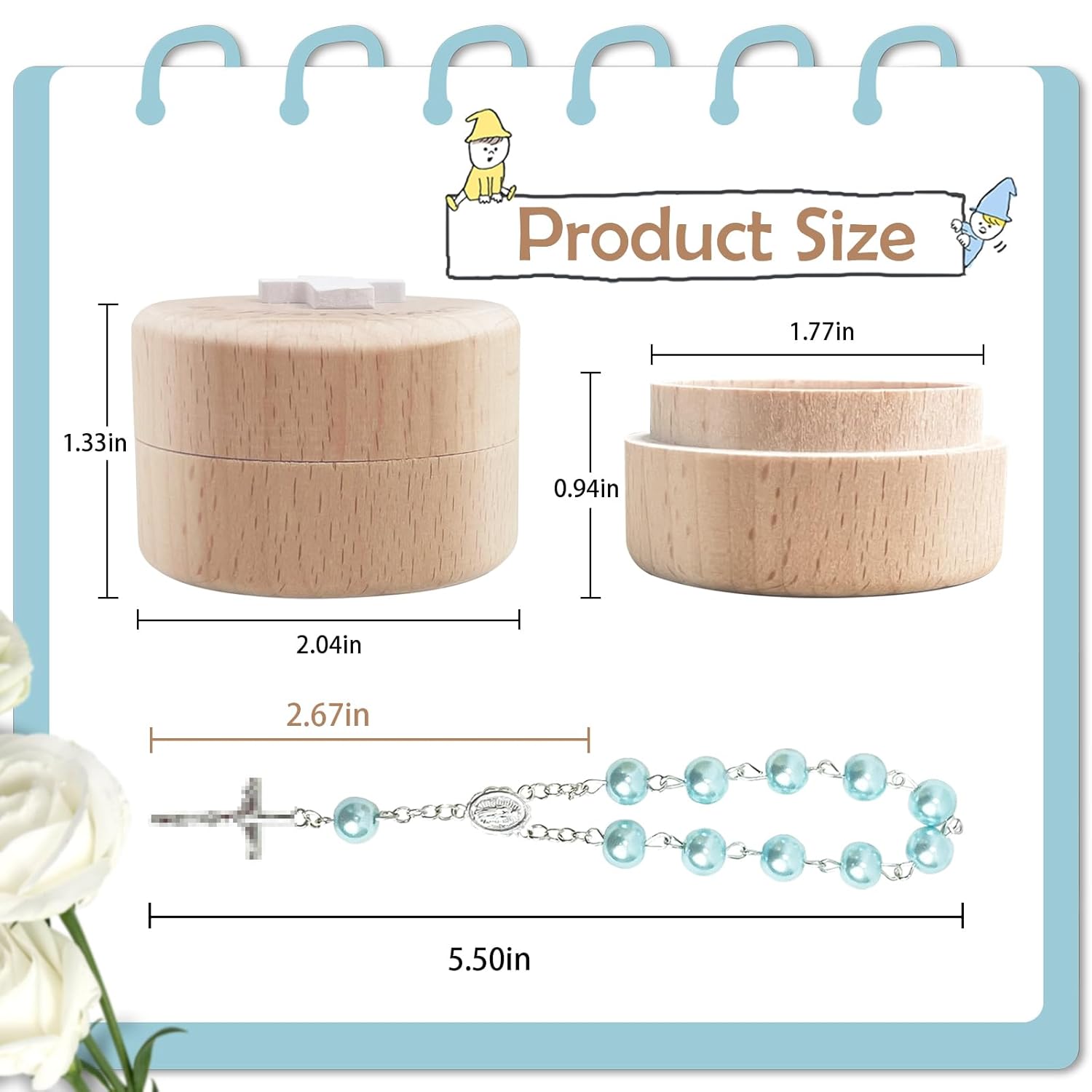 TBTFW My First Rosary Baptism Keepsake Box for Boys