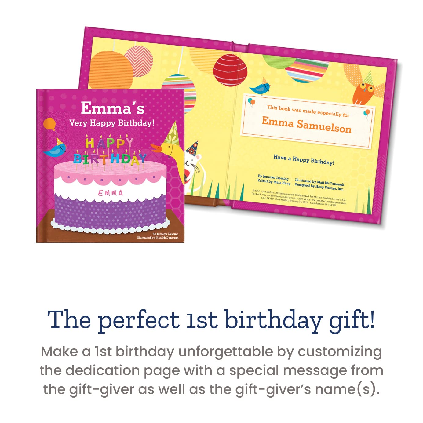 Babys First Birthday Personalized Book for Girls 1