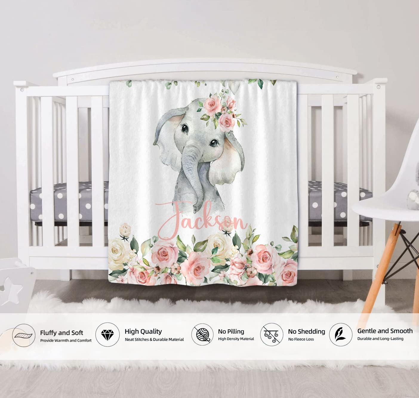 Custom Baby Blanket with Name Soft Personalized Gift for Kids