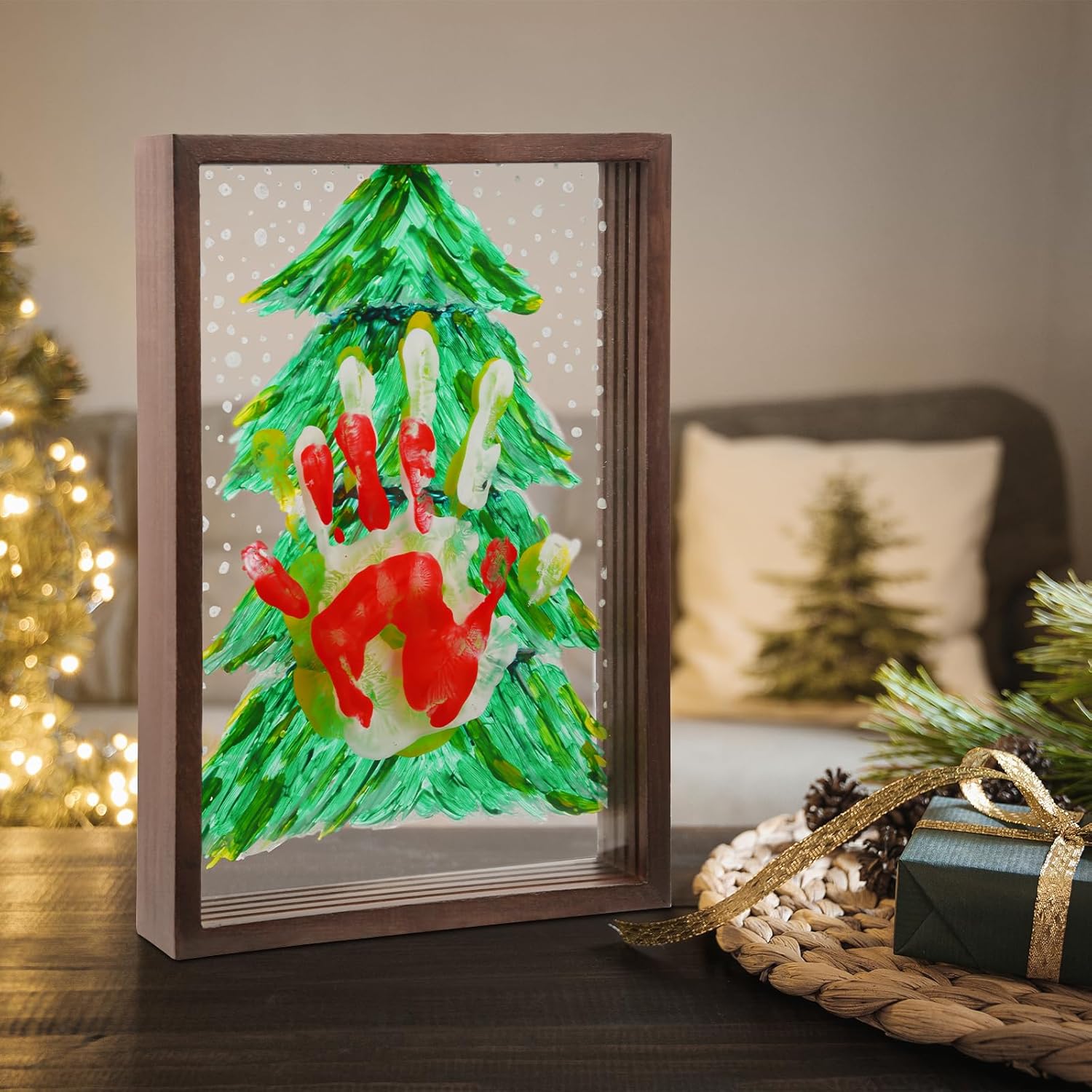 Family Handprint Frame Kit with 12 Colors Pens
