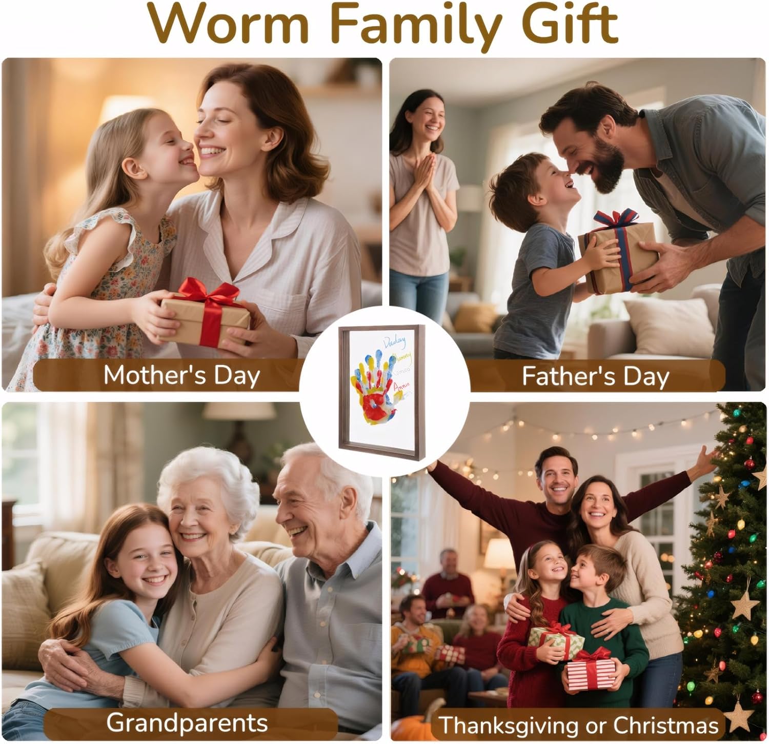 Family Handprint Frame Kit with 12 Colors Pens