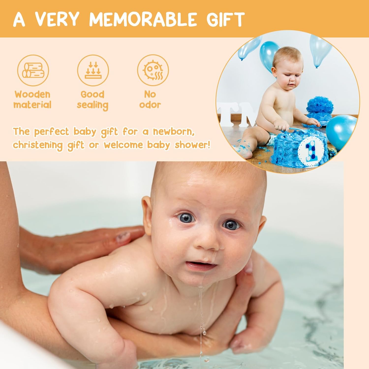 Wooden Baby Fetal Hair Memorial Box with Engraving