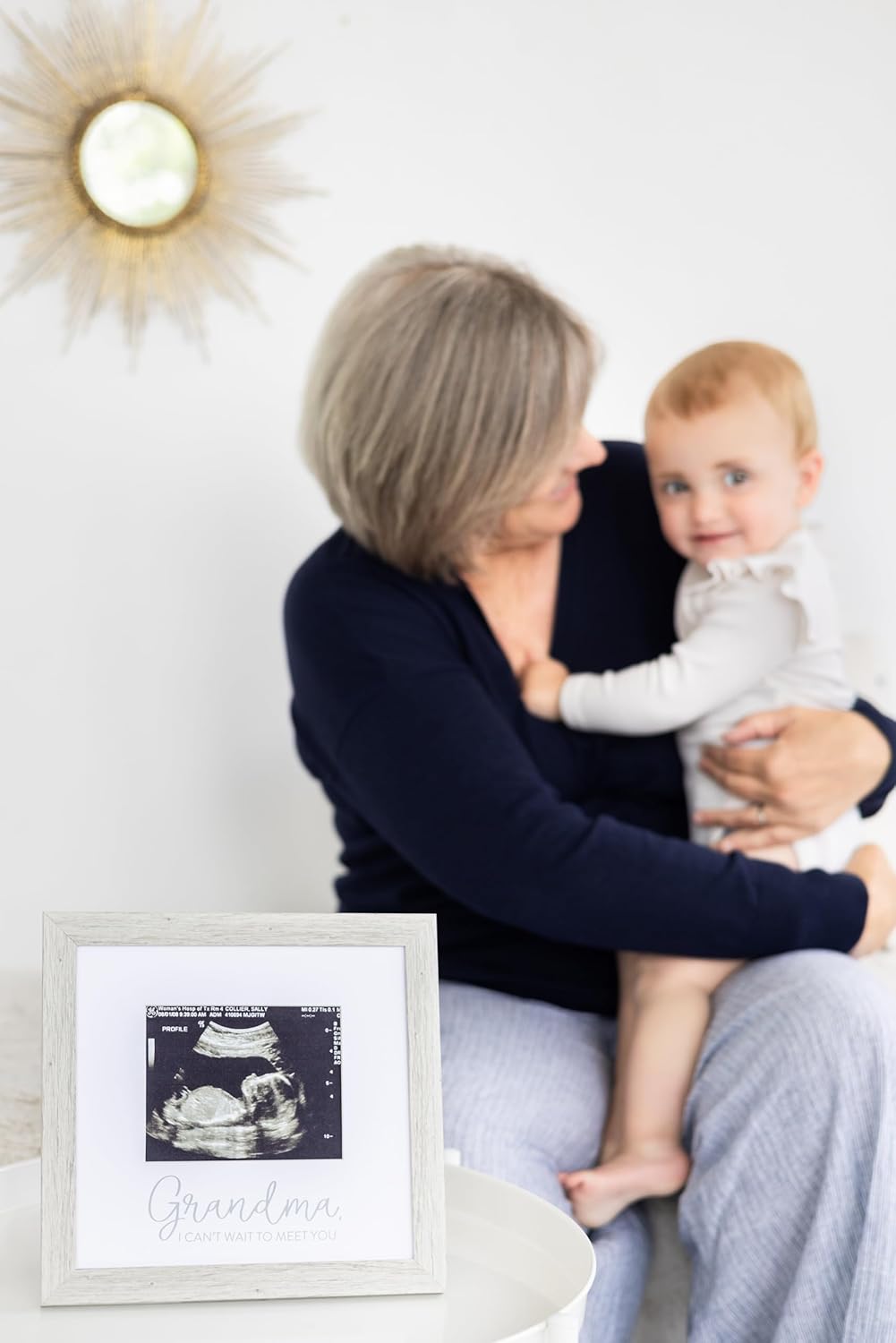 Kate Milo Rustic Sonogram Frame 4x5 Photo Insert Distressed Gray