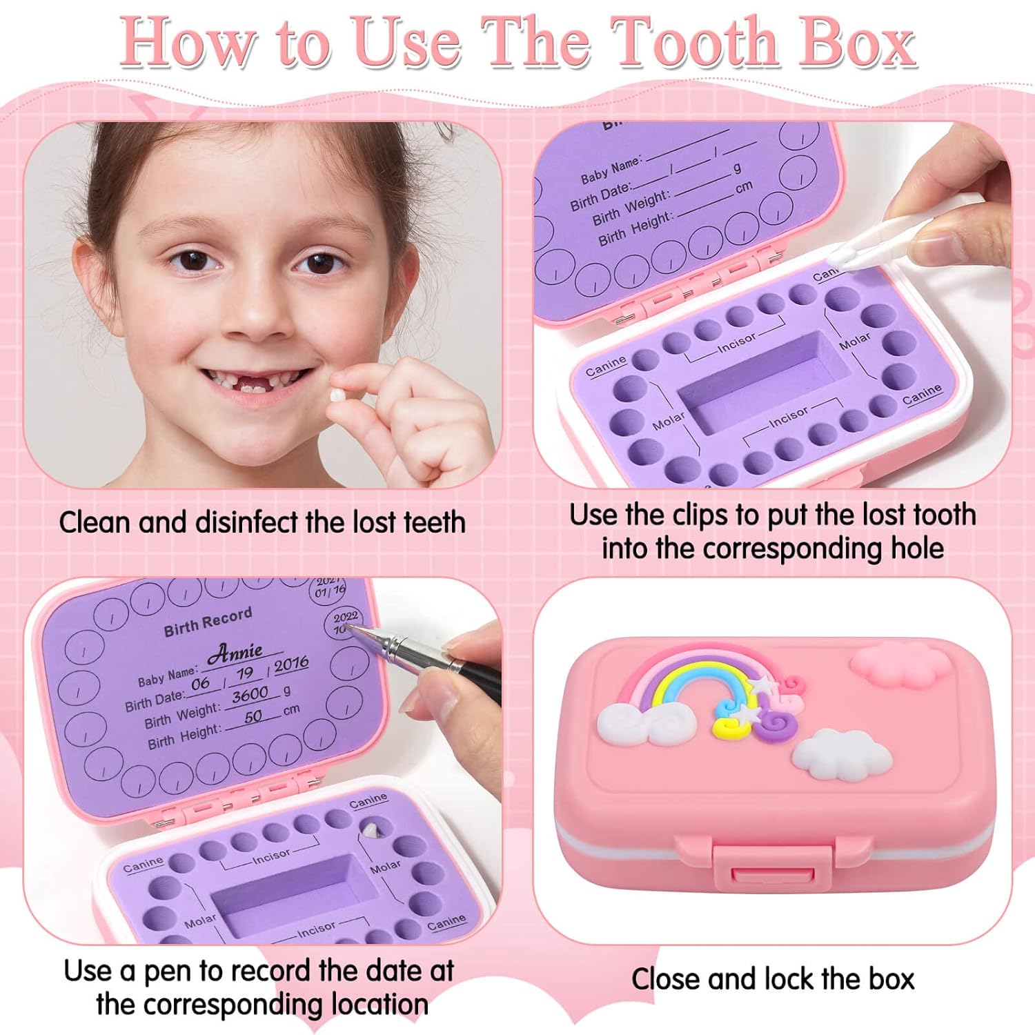 Caffox Baby Teeth Keepsake Box for Kids 1