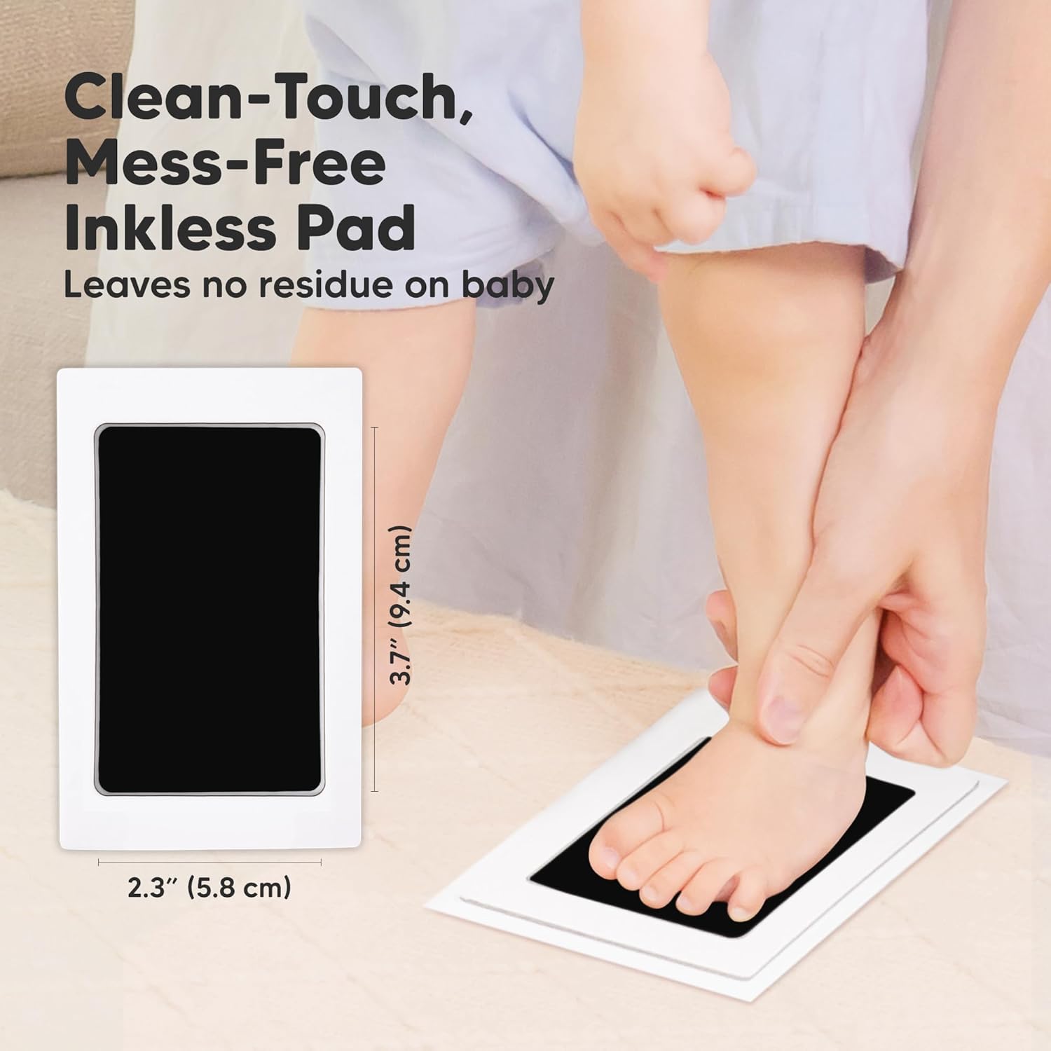 KeaBabies 12-Month Baby Photo Frame with Inkless Hand Footprint Kit