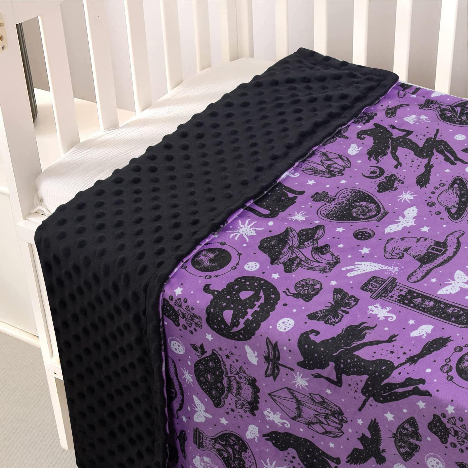 Donsonny Halloween Witch Baby Blanket 30x40 Inch Soft Minky