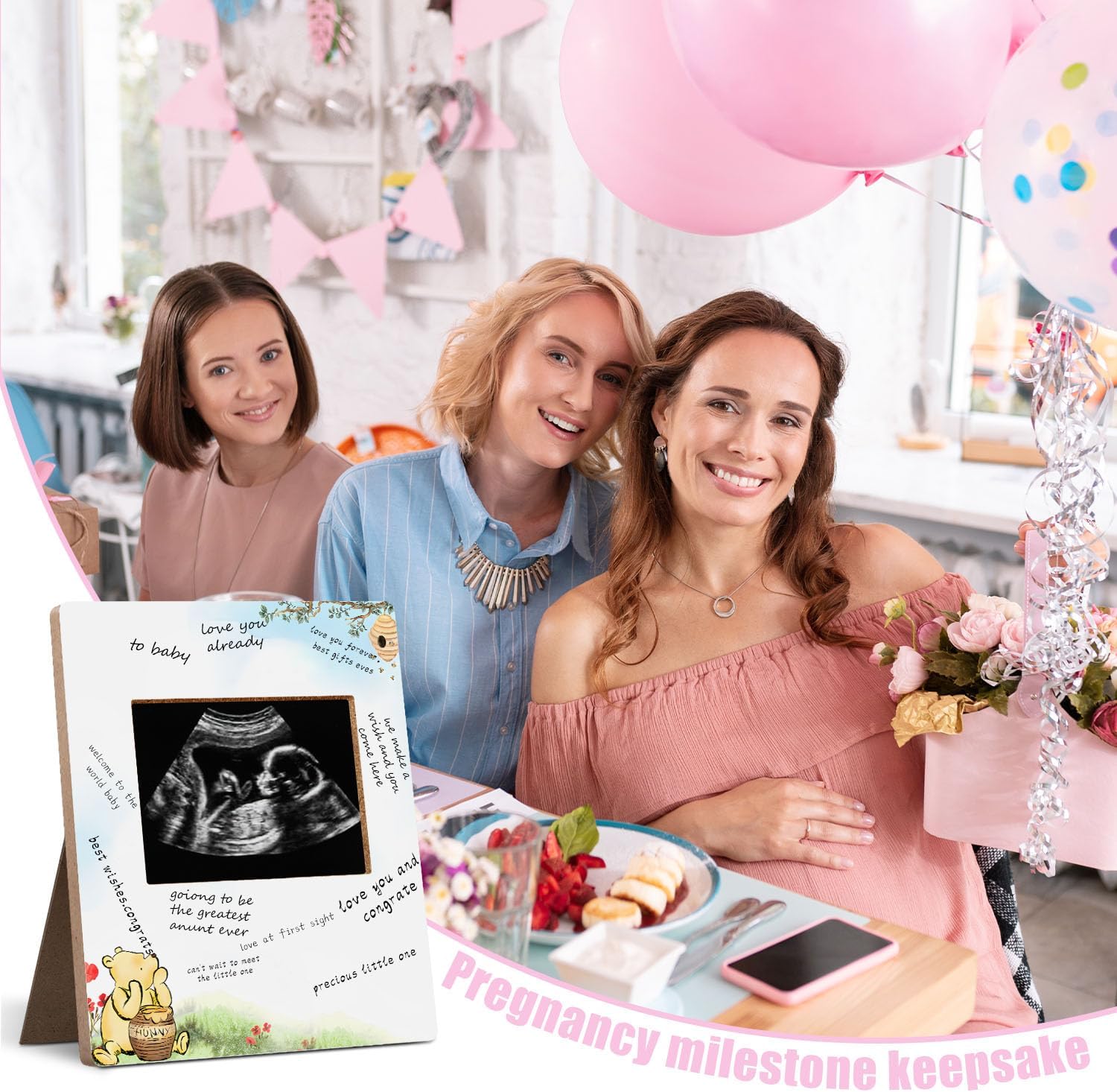 Winnie Baby Shower Ultrasound Photo Frame