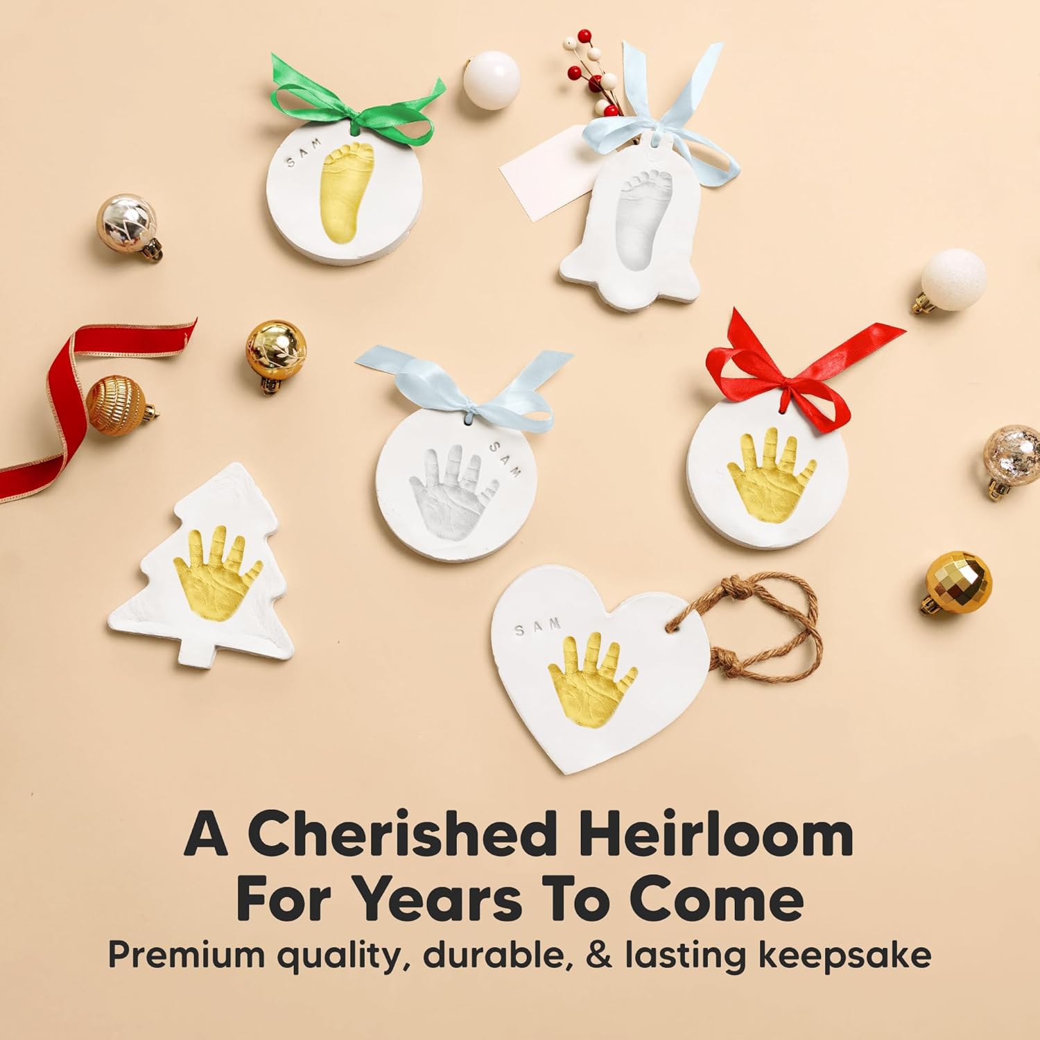 KeaBabies Baby Hand Footprint Kit - Quick Dry Ornament Kit for Newborns