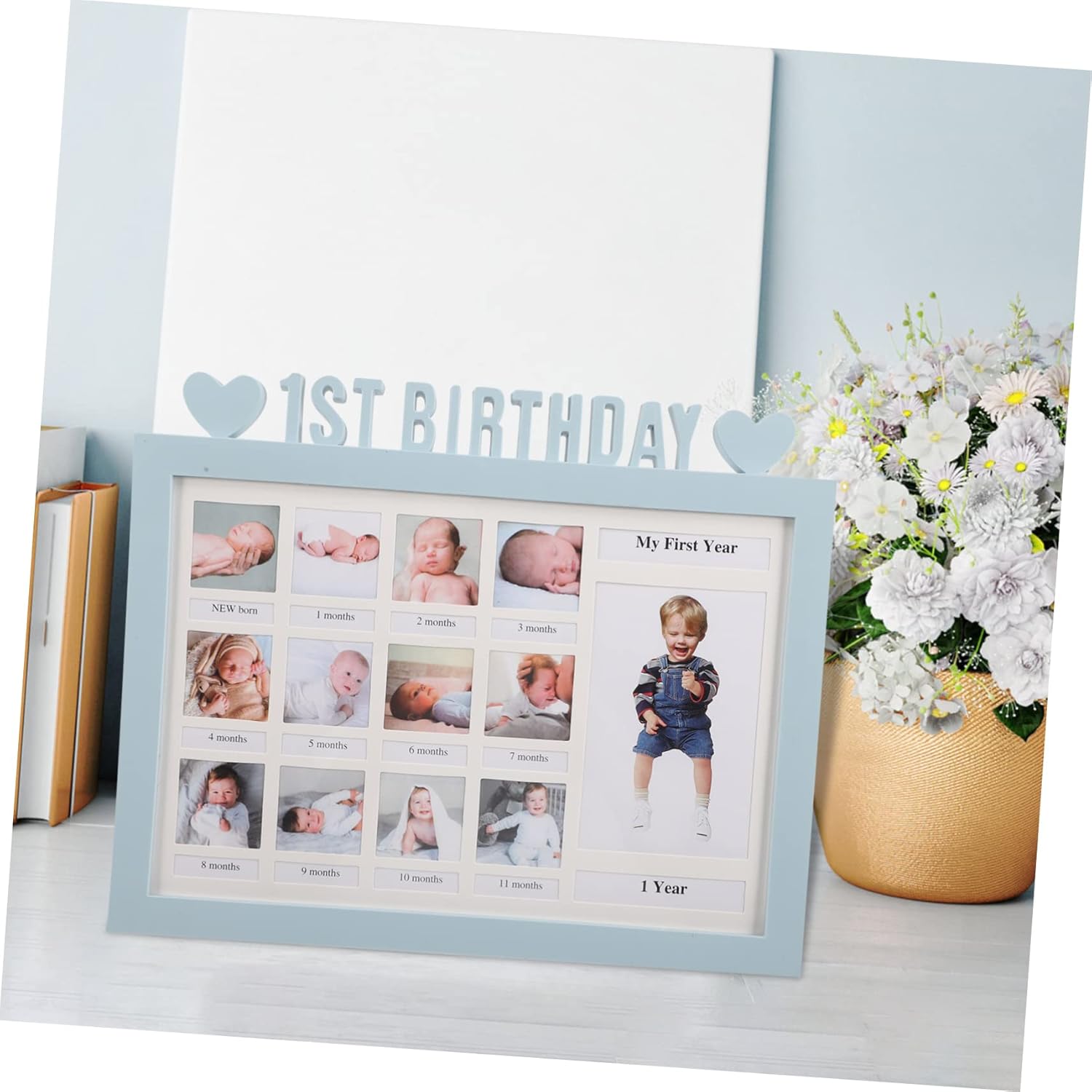 Birthday Photo Frame for Boys Milestone Growth Organizer