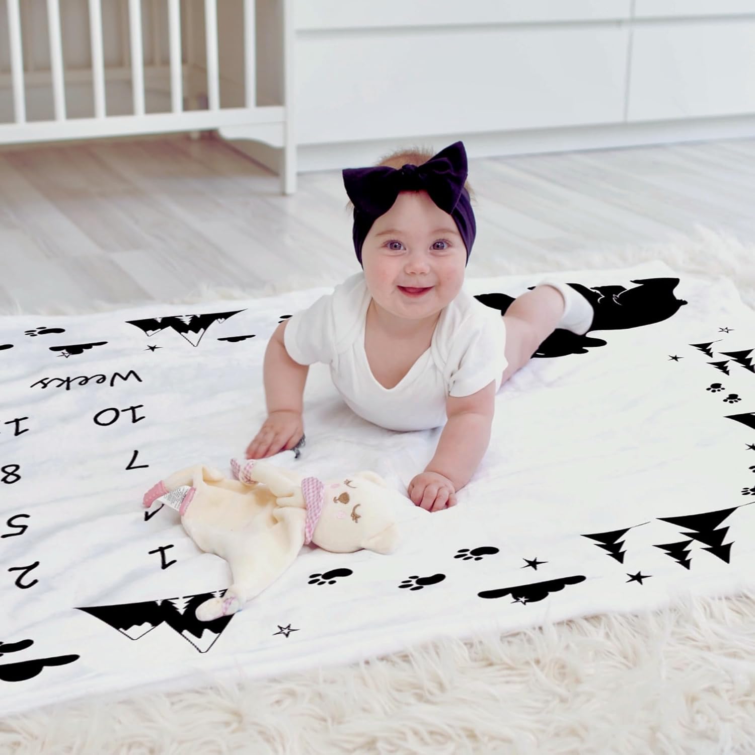 Bear Baby Blanket with Felt Frame 50x40 Gender-Neutral