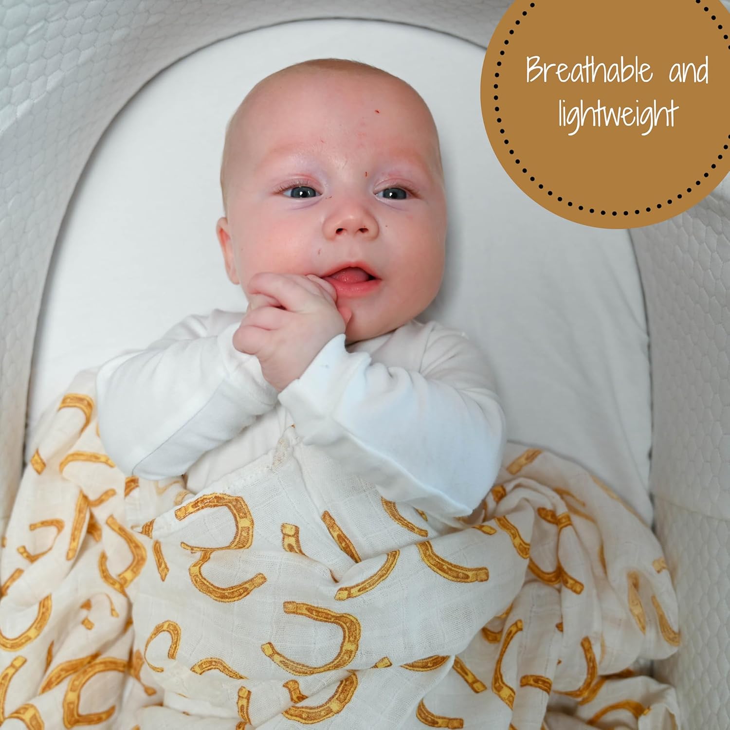 LollyBanks Cowboy Horseshoe Swaddle Blankets 2 Pack