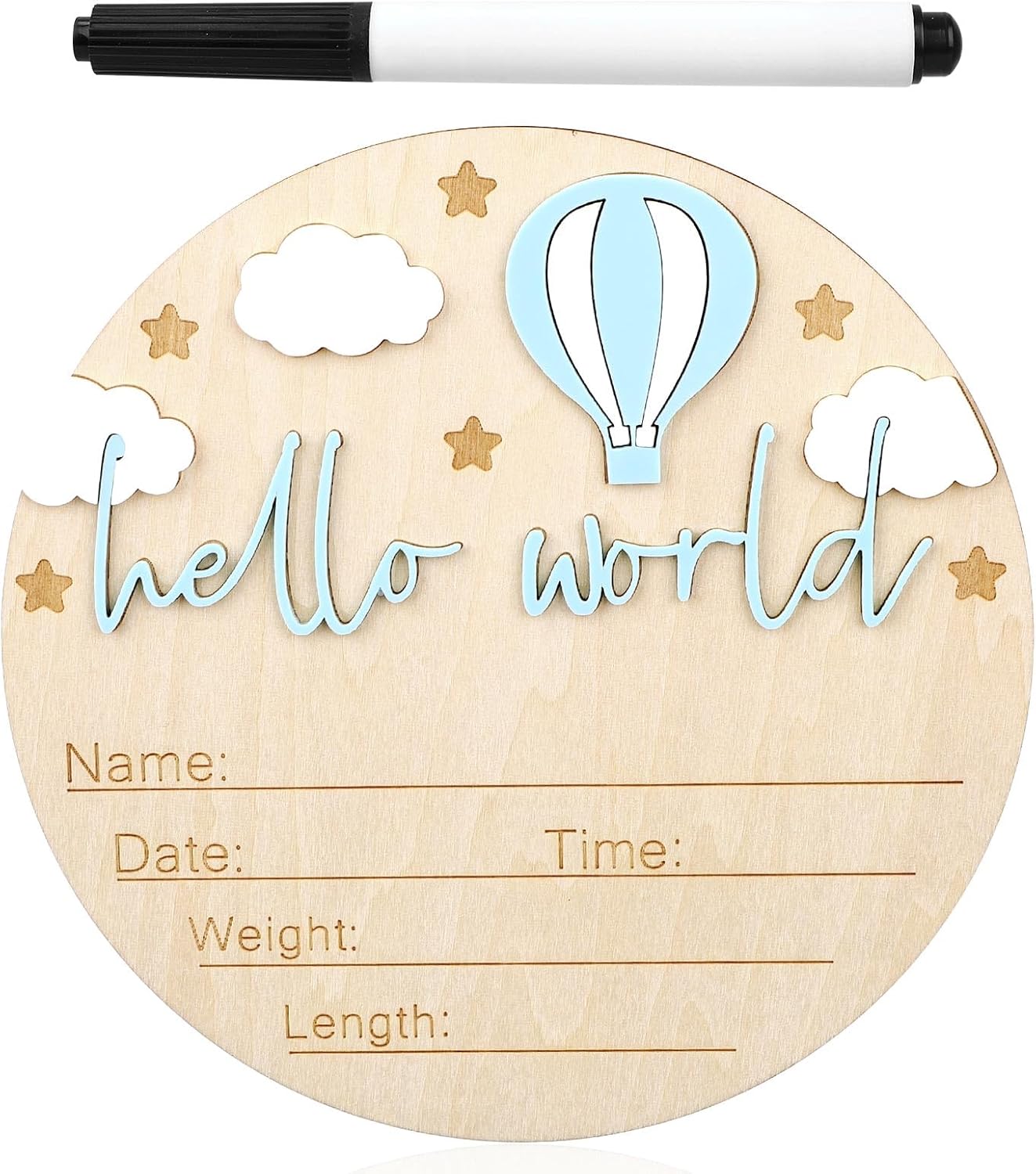 Gosknor Wooden Baby Welcome Sign with Pen