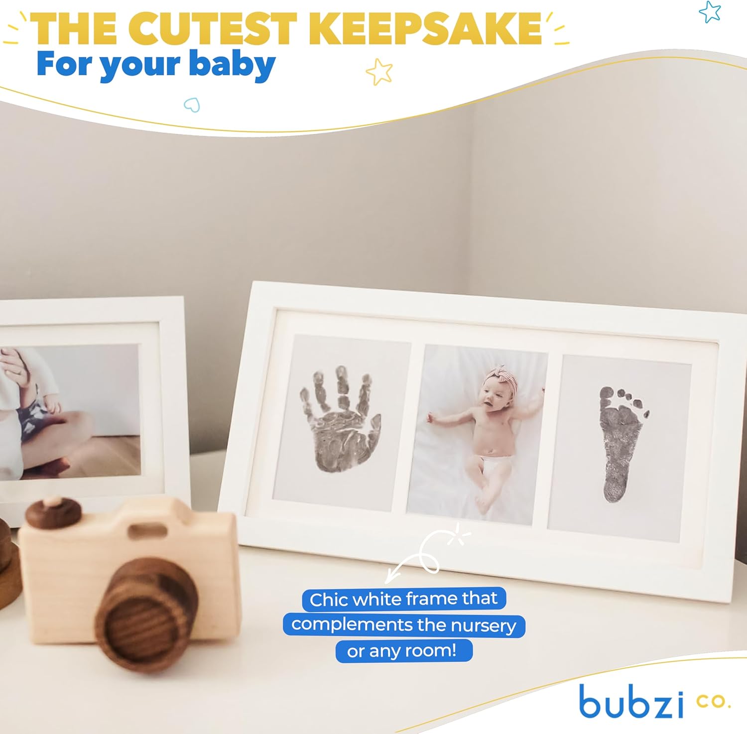Bubzi Co Baby Handprint Footprint Kit for Newborns 1