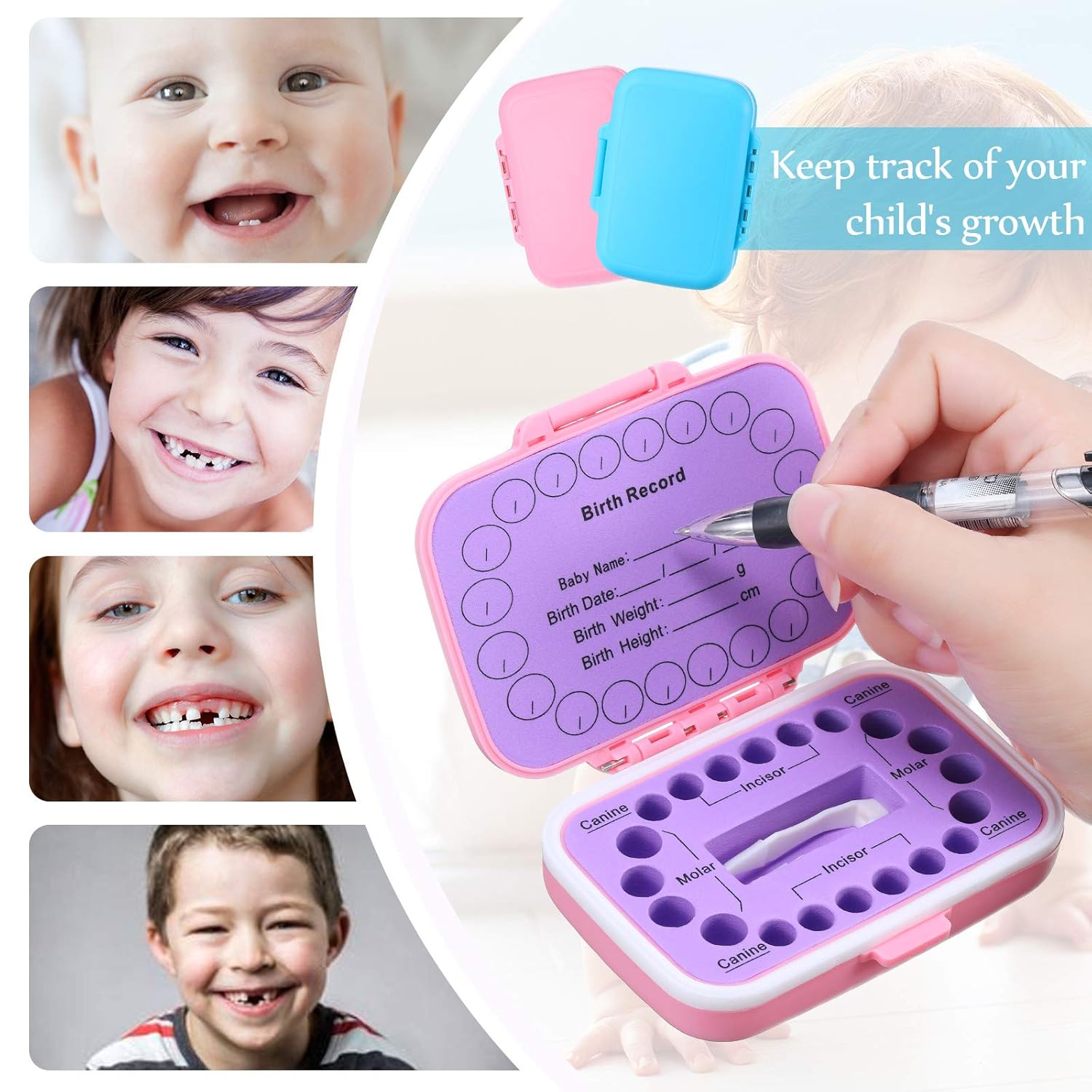 Patelai 2 Pack Baby Keepsake Tooth Box
