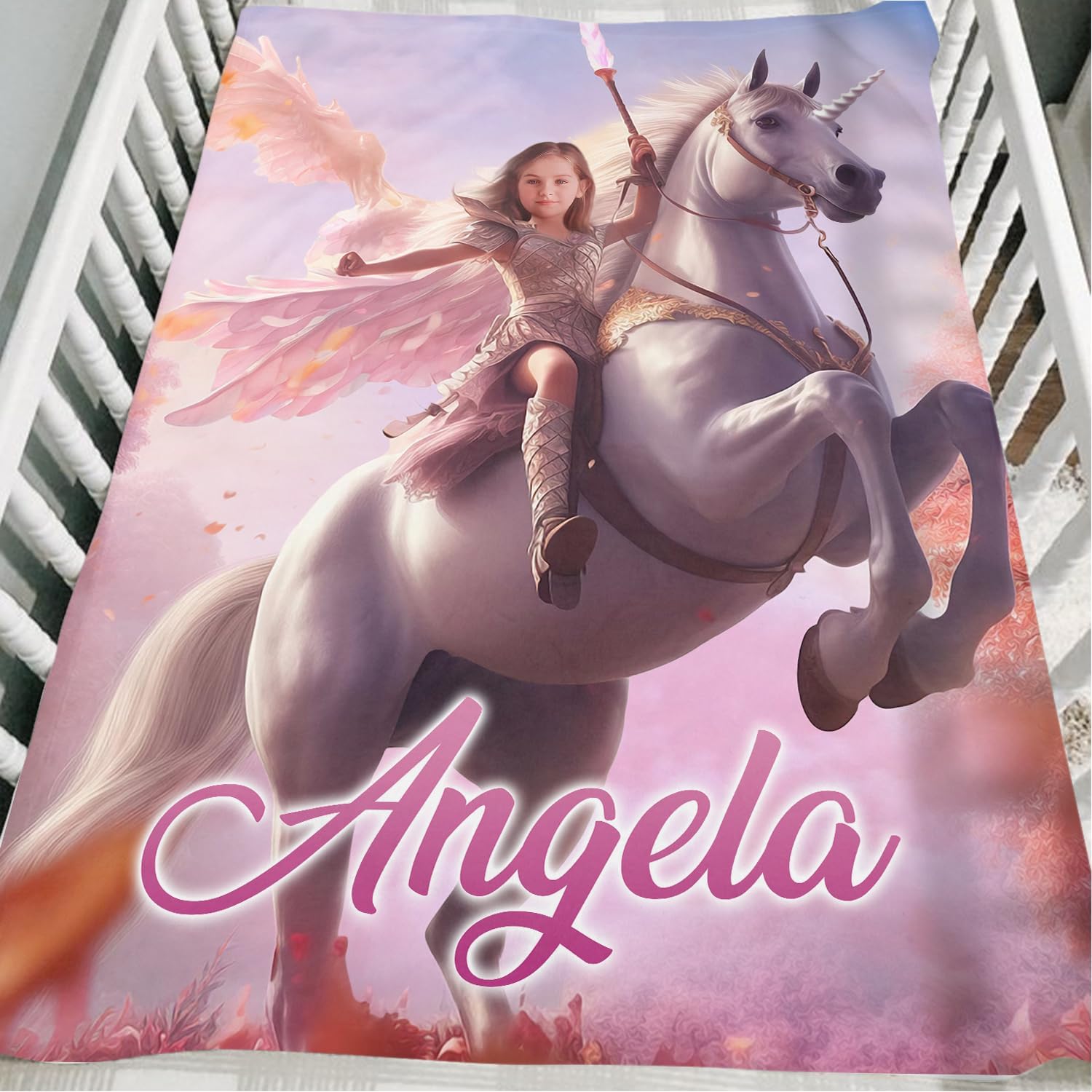 Zocoshi Personalized Princess Blanket with Custom Photo and Monogram 1