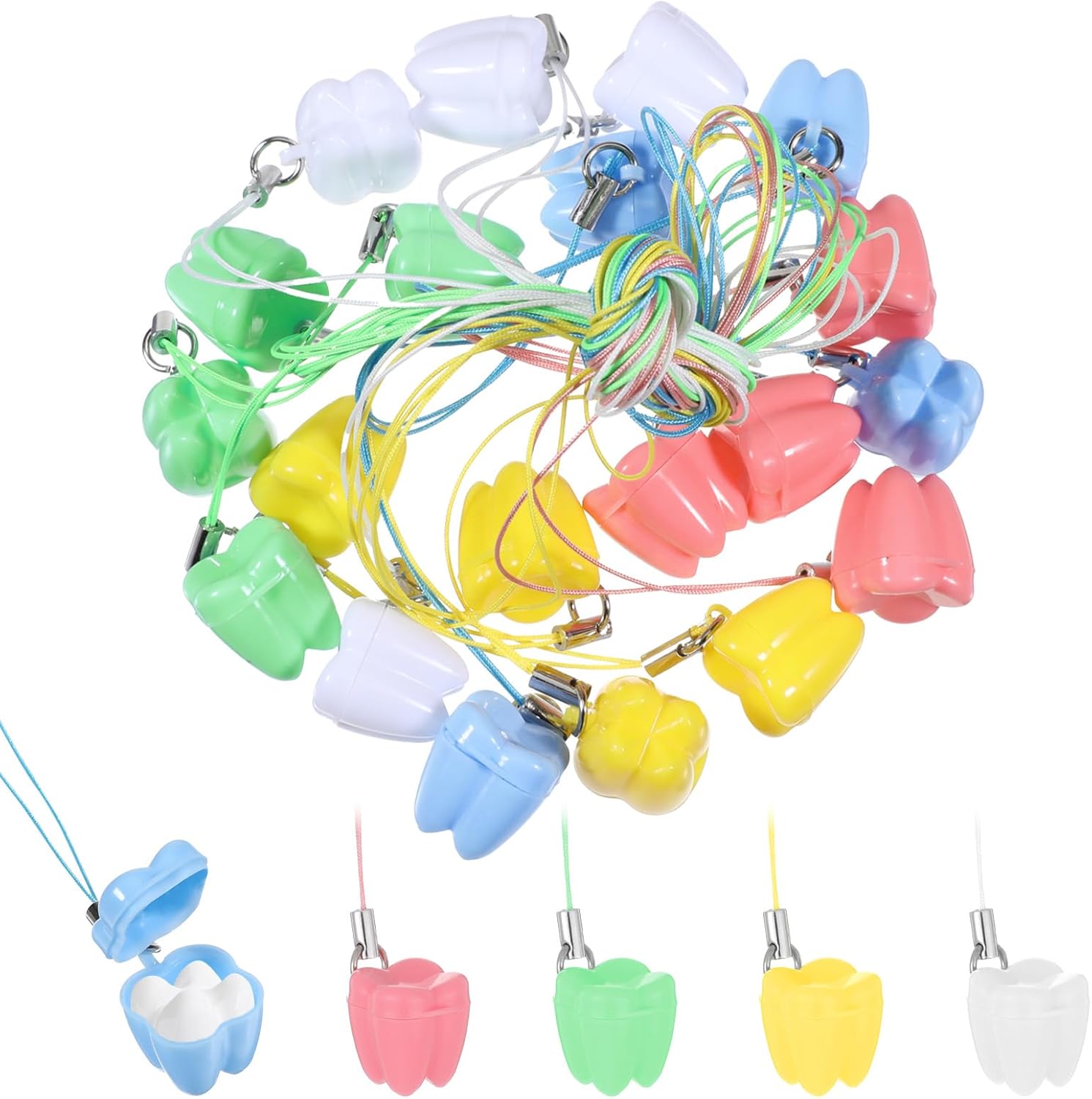 JIYIN 20 Pcs Tooth Necklace Boxes Lost Teeth Organizer