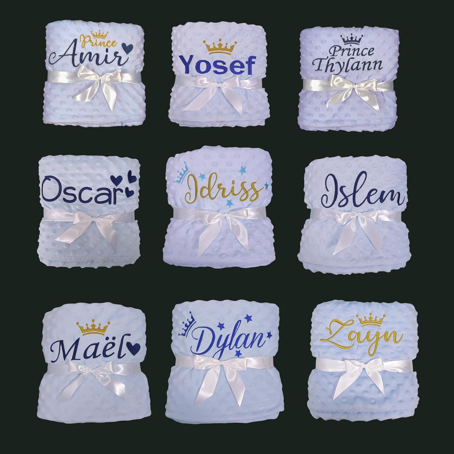 Personalized Baby Blanket for Boys with Name - Ultra Soft Minky Fleece