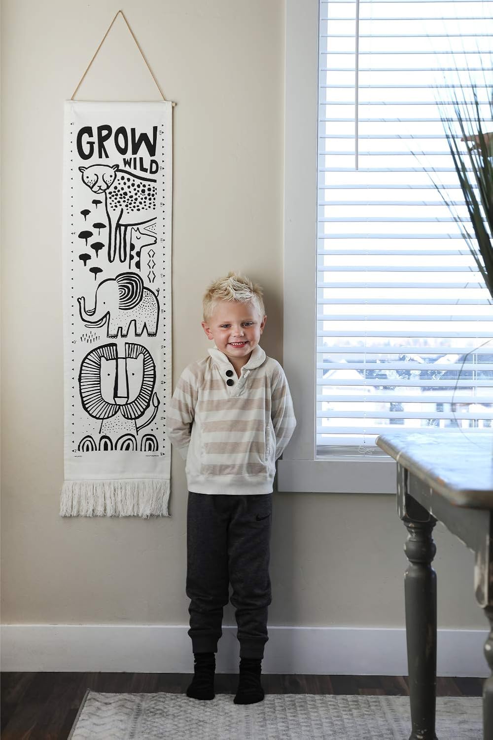 Wee Gallery Safari Canvas Growth Chart - 44x13 Inches 1