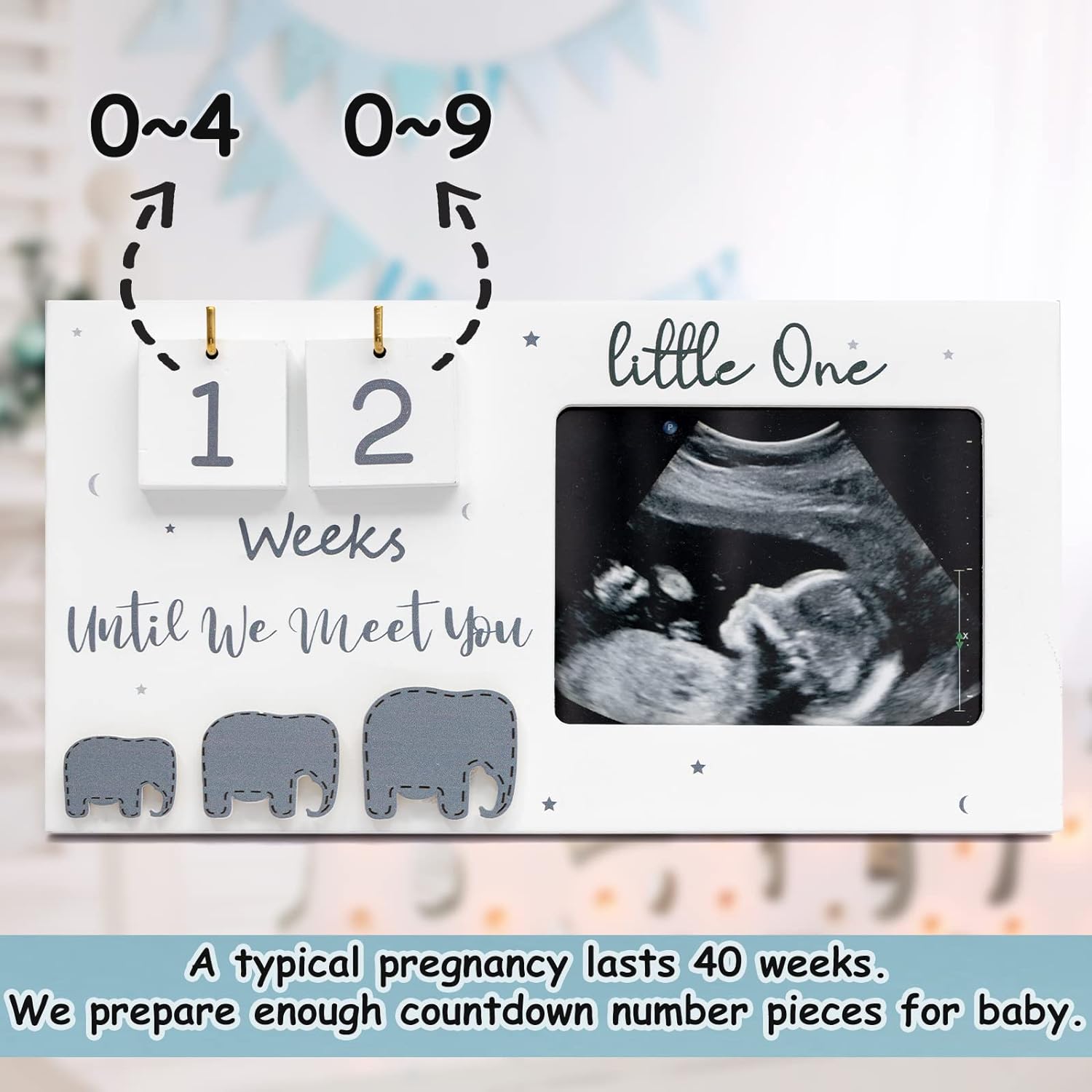 Jwitao Sonogram Picture Frame with Countdown Weeks