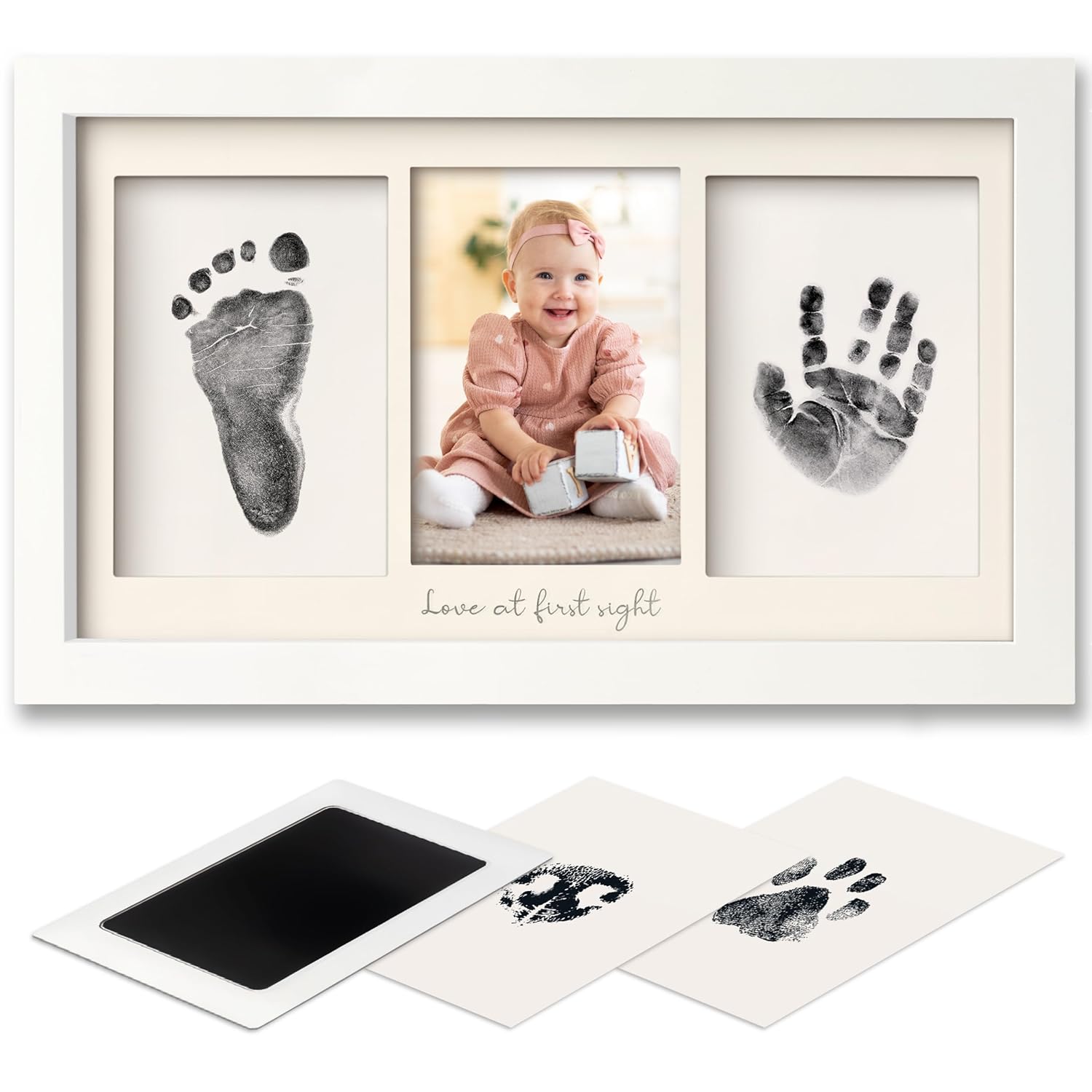 KeaBabies Inkless Hand Footprint Kit - Baby Keepsake Frame