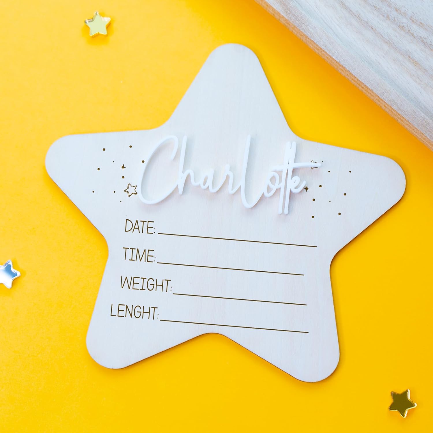 SugoiCC Moon And Stars Newborn Announcement Sign