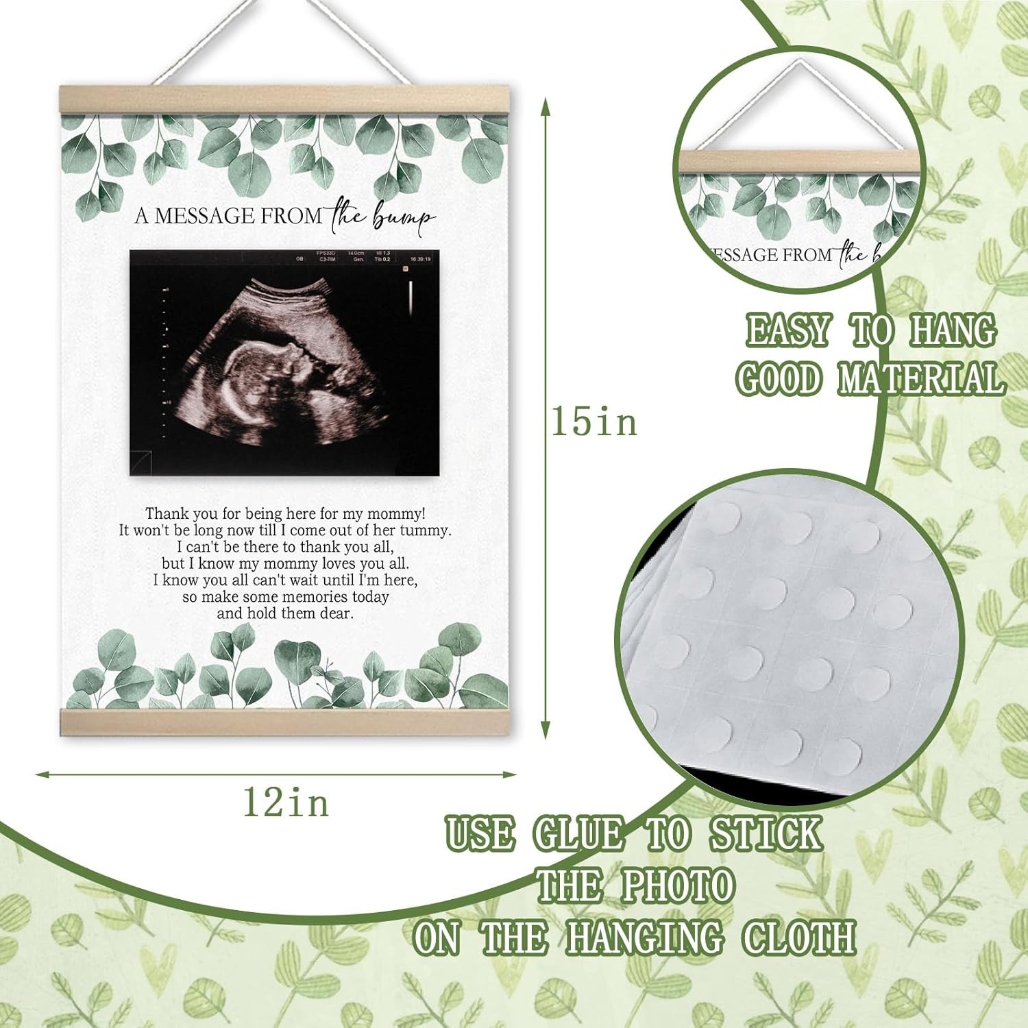 Classic Greenery Baby Shower Decorations Keepsake Frame