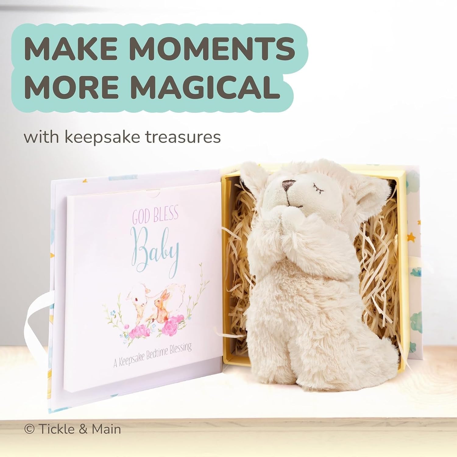 Tickle Main Baby Praying Musical Lamb Book Gift Set 1