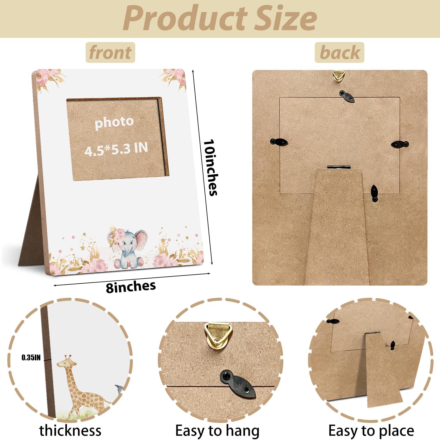 Hatzelou Baby Shower Sign Frame with Sonogram Photo