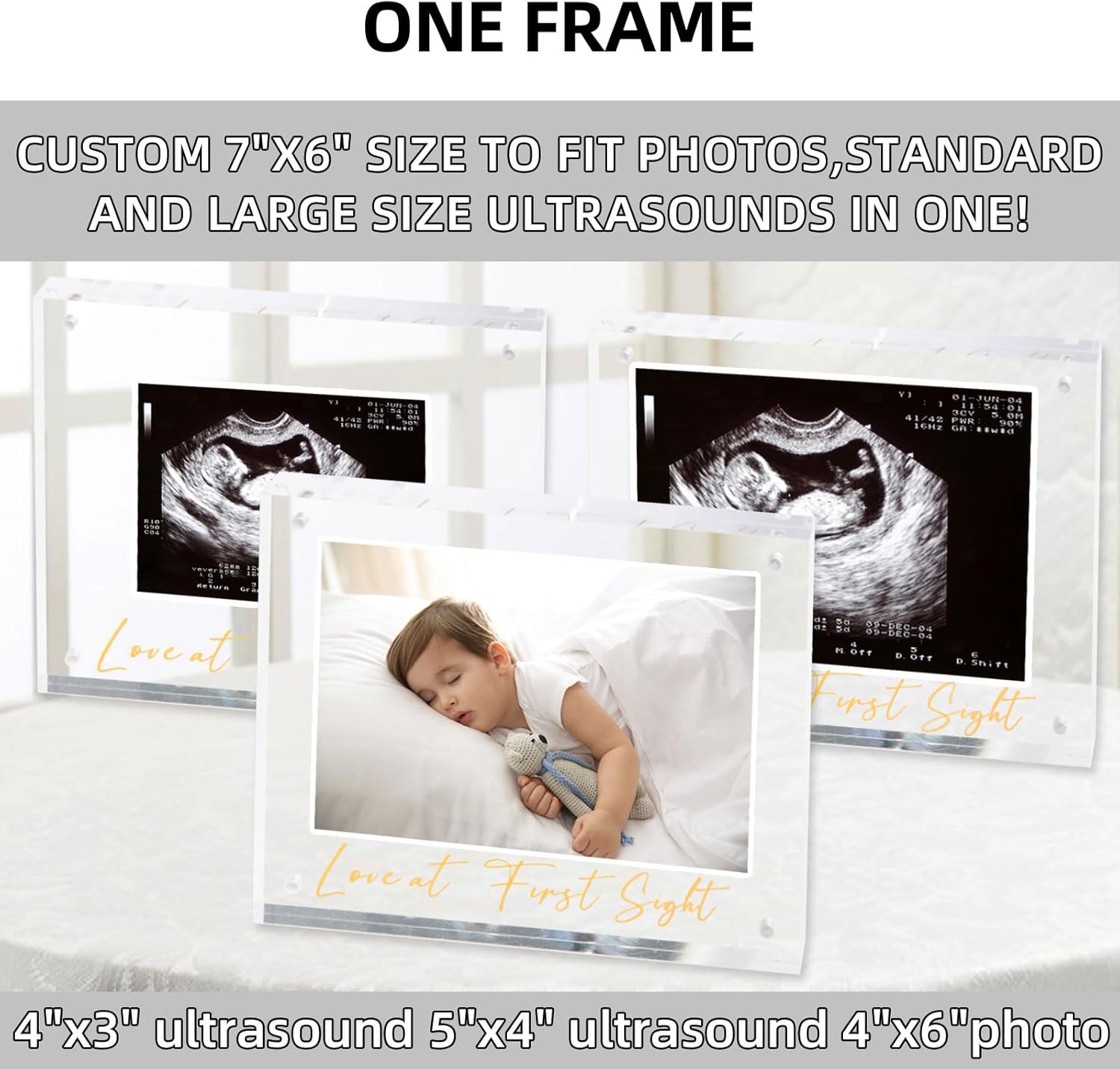 Acrylic Ultrasound Picture Frame - Unique Baby Keepsake