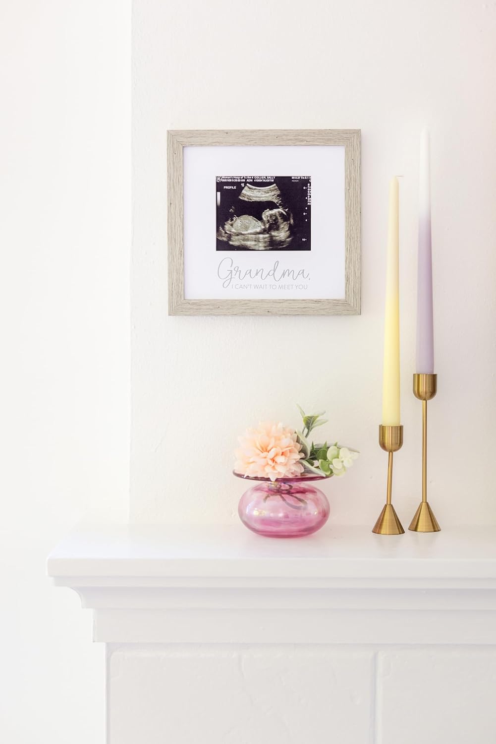 Kate Milo Rustic Sonogram Frame 4x5 Photo Insert Distressed Gray