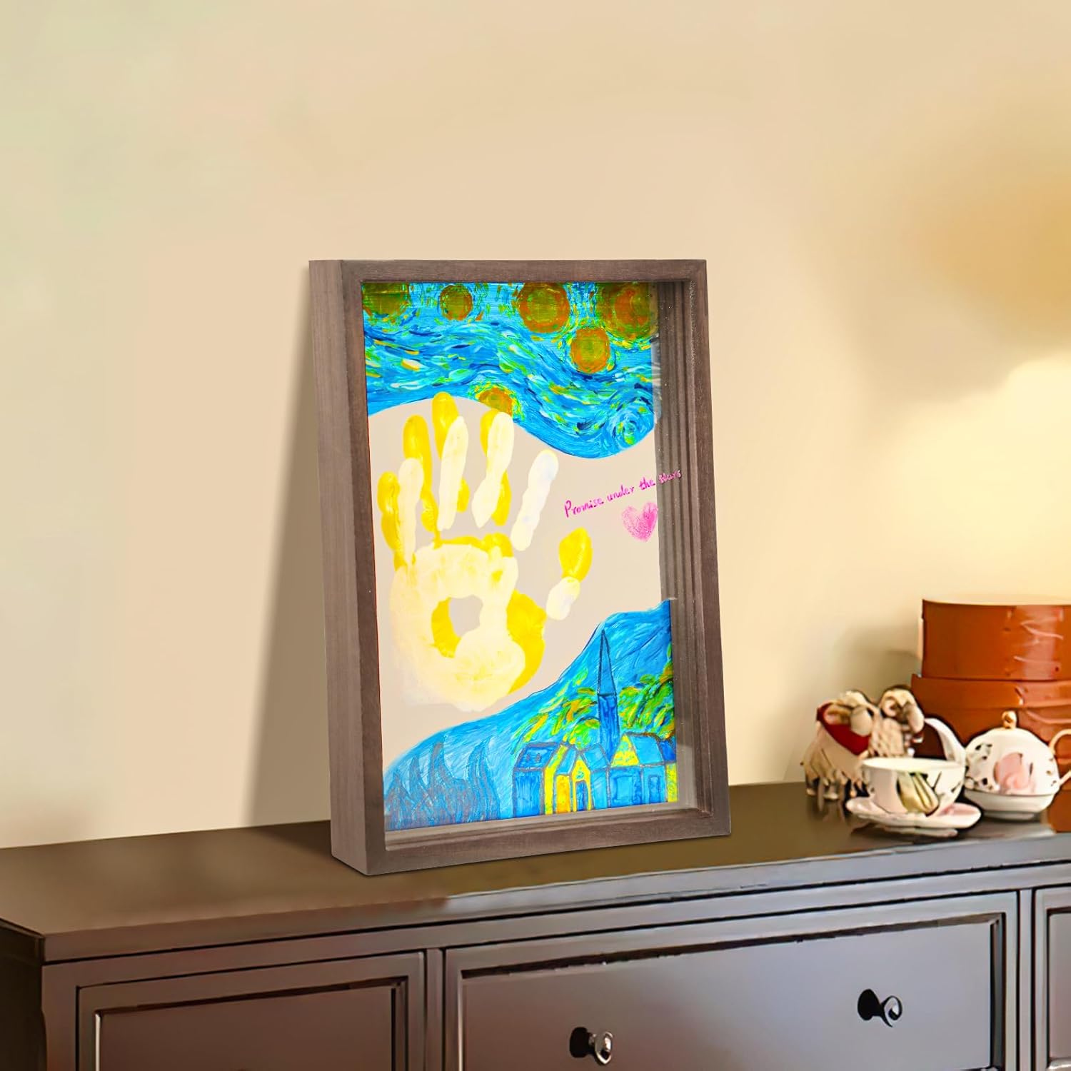 Family Handprint Frame Kit with 12 Colors Pens