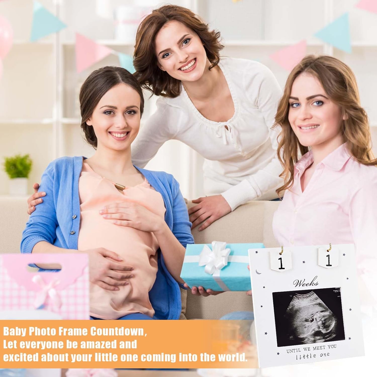 Sonogram Picture Frame with Countdown Numbers