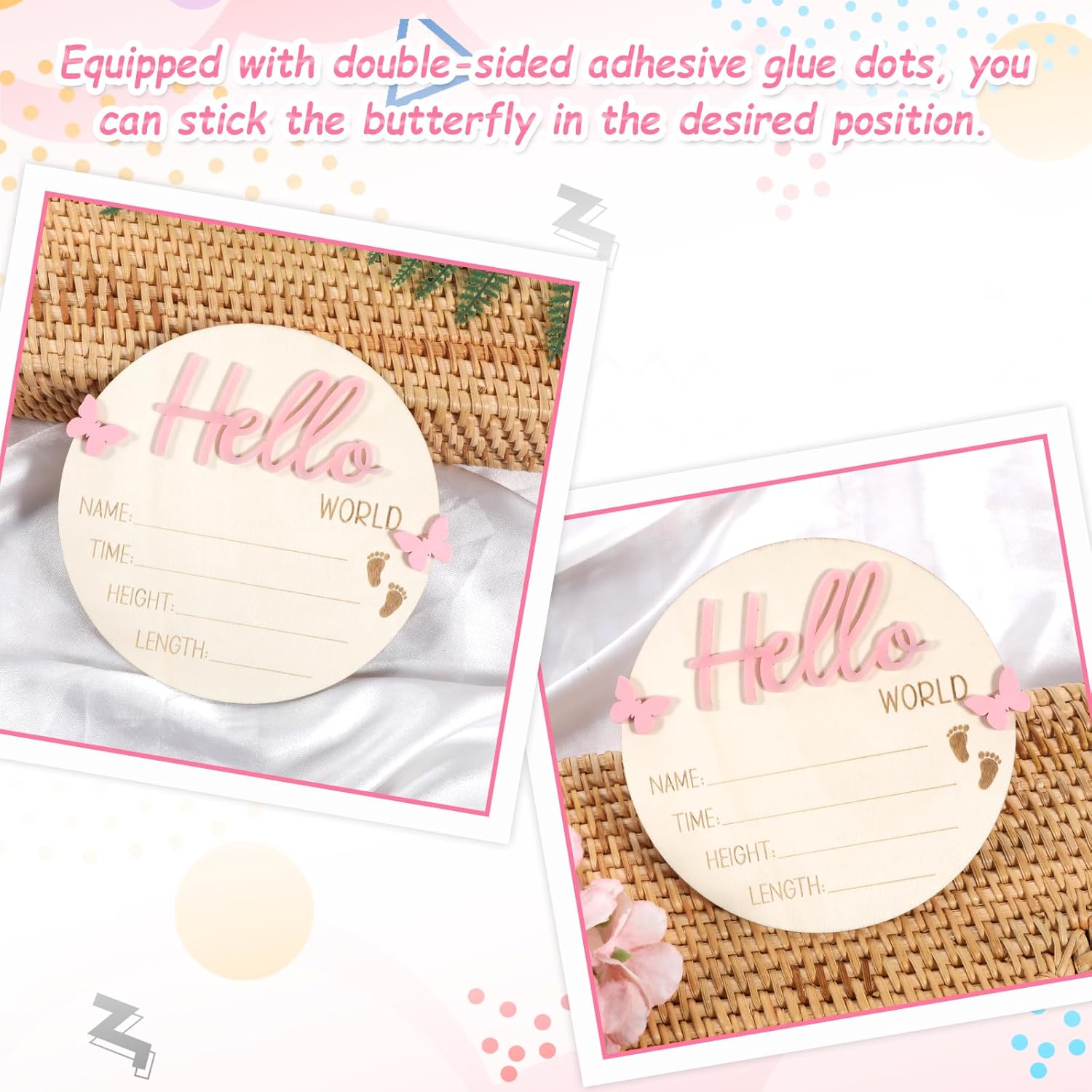 1 PCS Baby Name Sign with Butterfly Accent