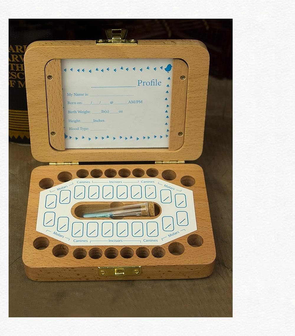 Esweny Baby Tooth Box with Photo Frame and Lock Design