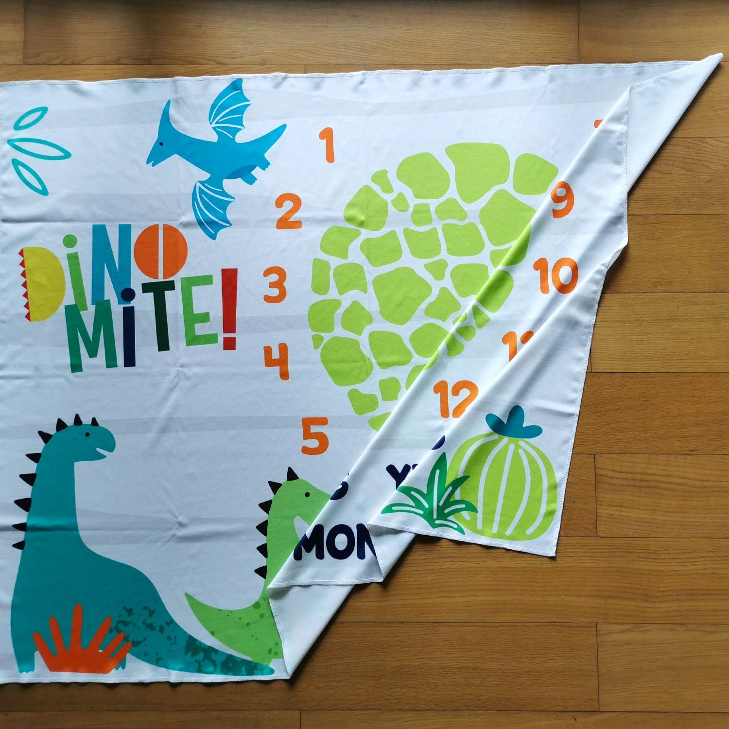 PAMBO Dinosaur Baby Milestone Blanket for Newborn Photos