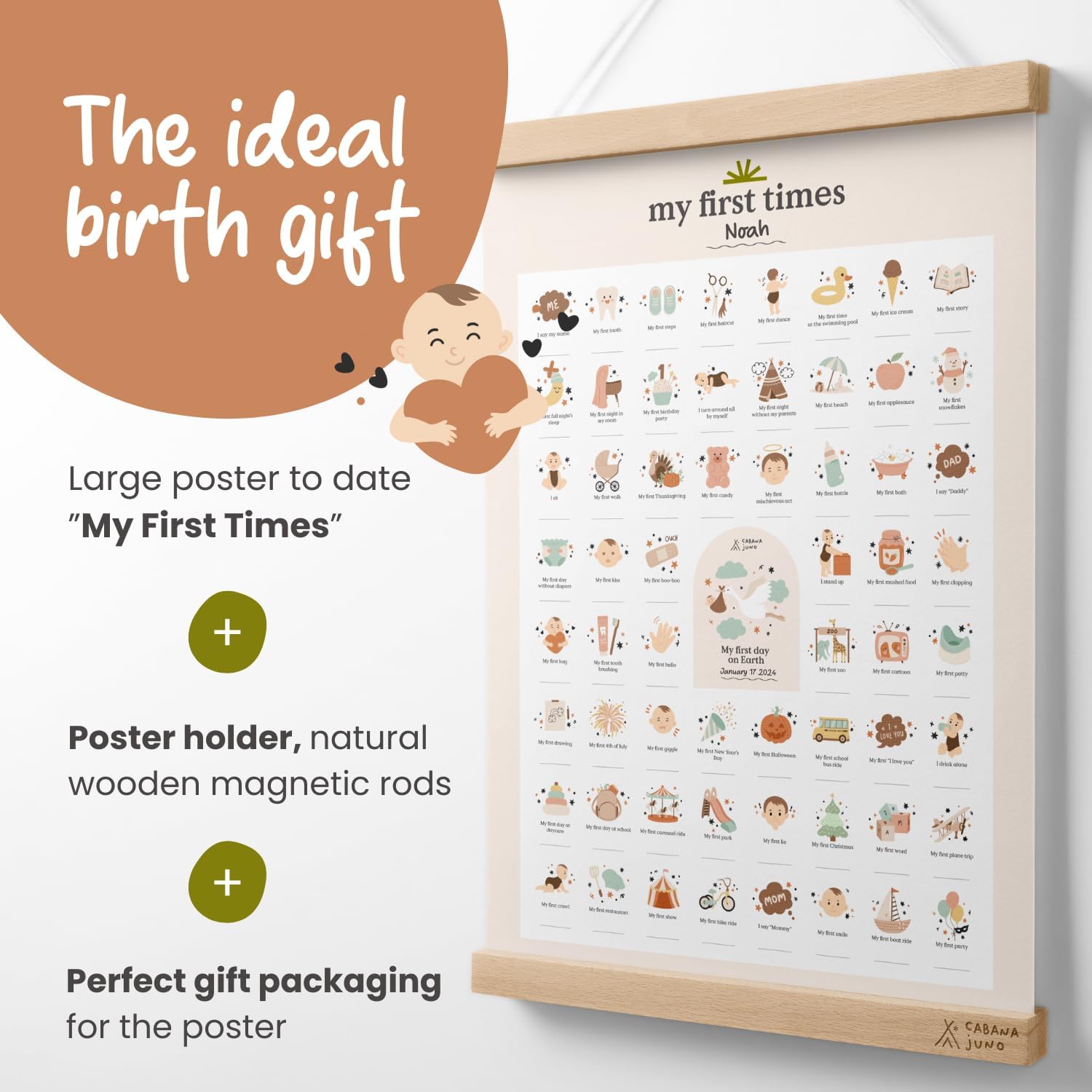 My First Times Poster - 16x24 Inches Baby Keepsake