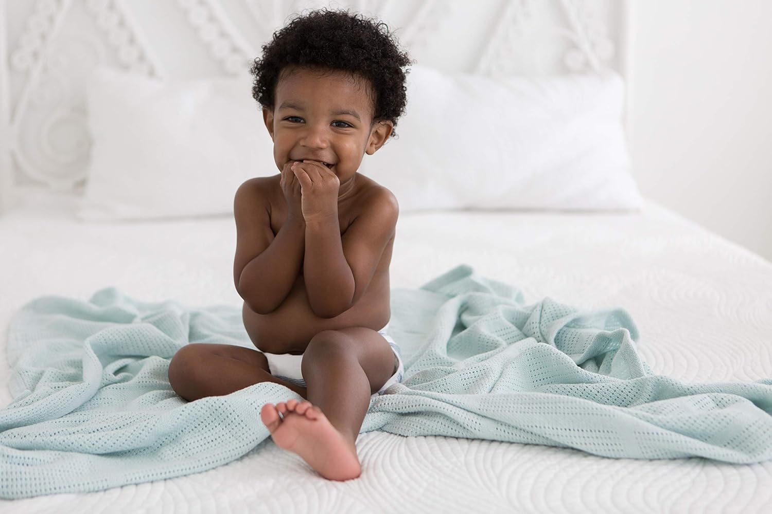 Amazing Baby Soft Blue Cellular Blanket