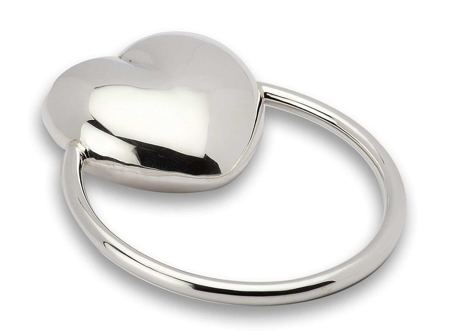 925 Sterling Silver Heart Teether Rattle with Gift Box