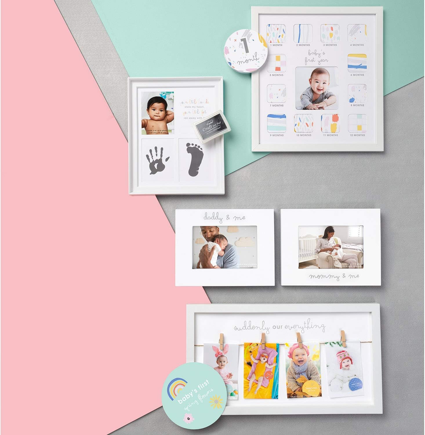 CR Gibson Mommy and Me Baby Photo Frame Set