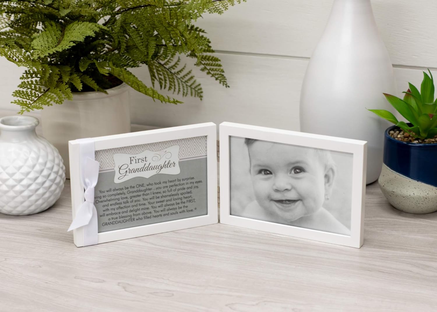 First Granddaughter Keepsake Frame - 4x6 Double Hinged with Poem