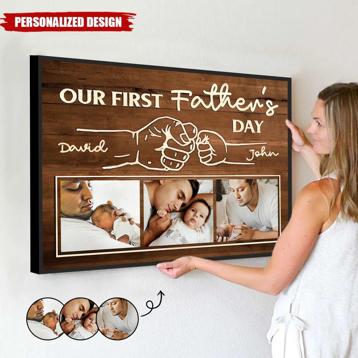 Personalized Dad Photo Frame Wall Art for Father Day