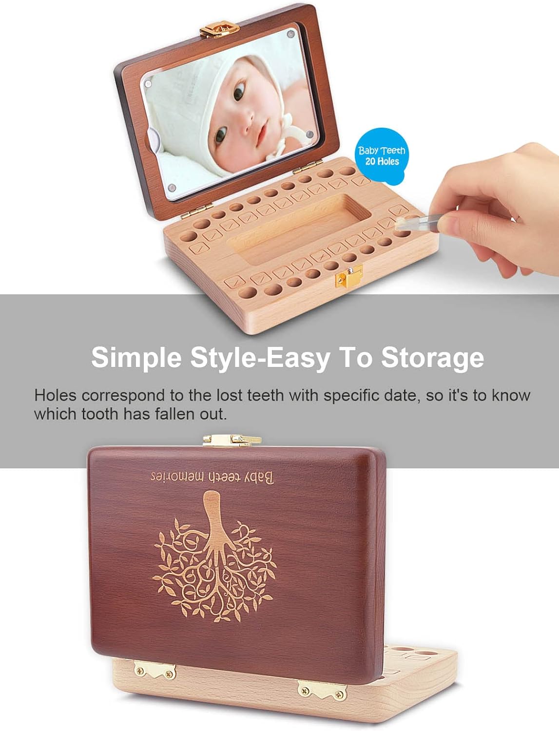 Yukidoke Baby Tooth Keepsake Box with Photo Frame 1