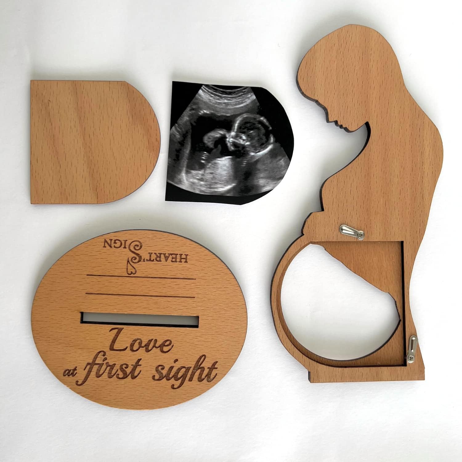 Hearts Sign Sonogram Frame Bundle - Unique Baby Keepsake