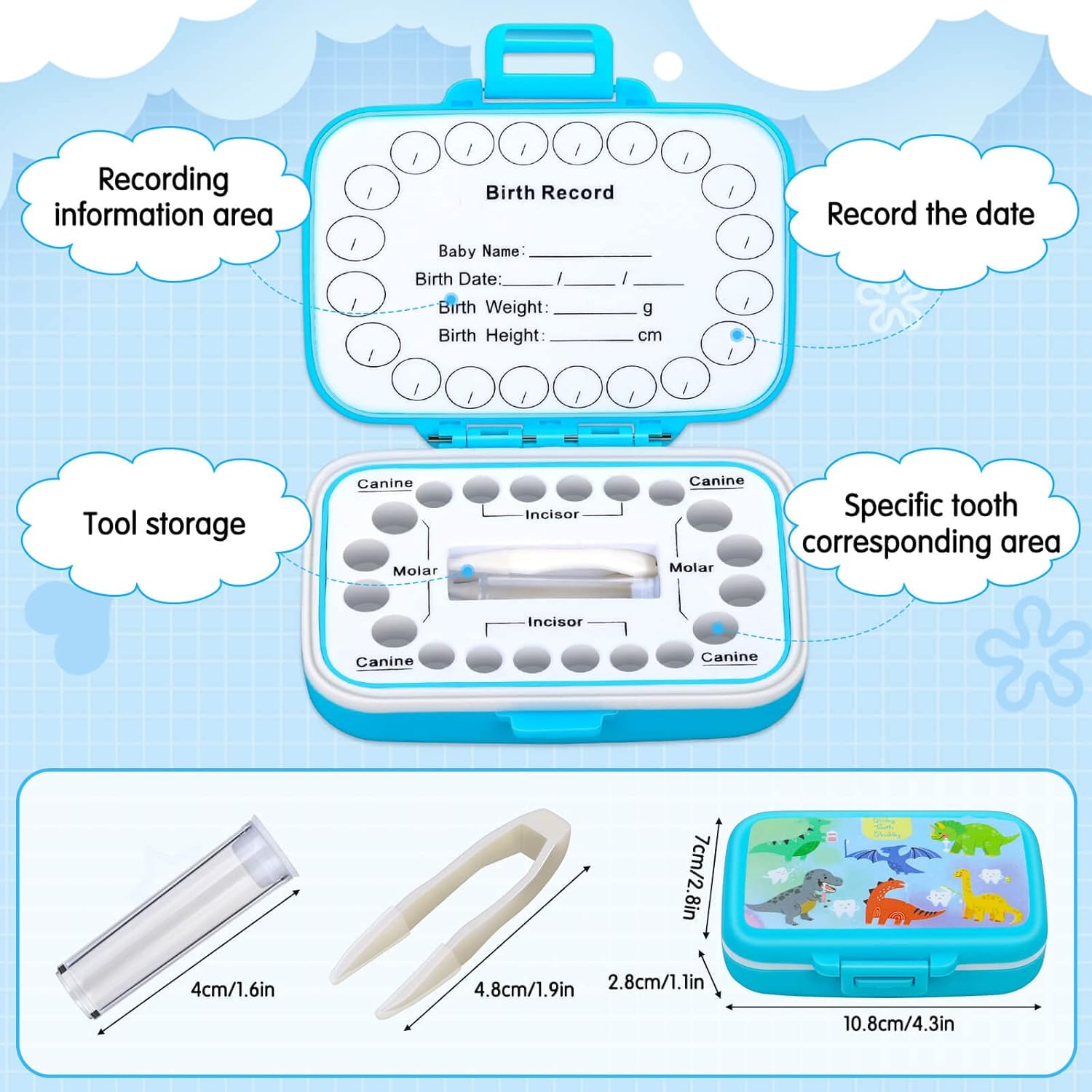 Caffox Tooth Keepsake Box for Kids 1