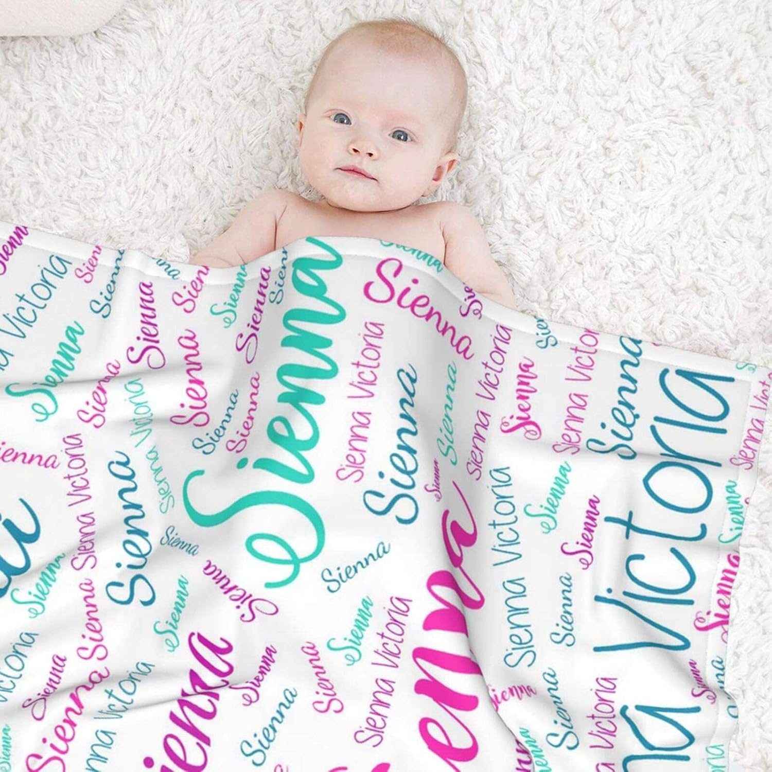 Personalized Baby Blanket for Girls with Name 30x40 Inches