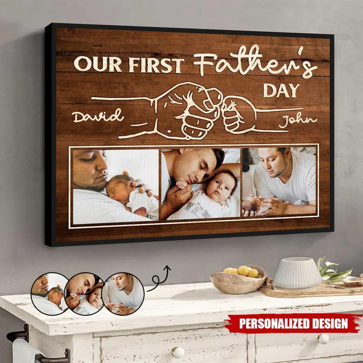 Personalized Dad Photo Frame Wall Art for Father Day