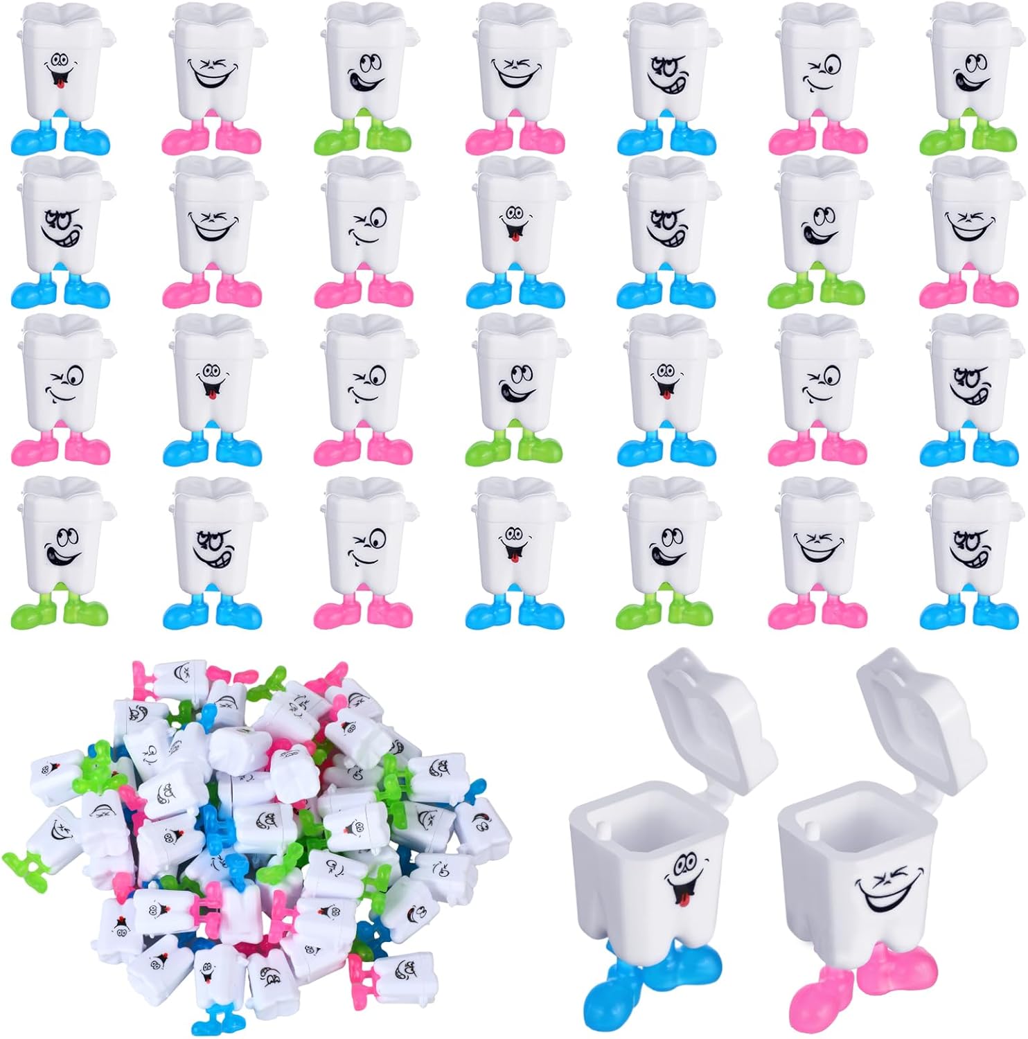 Yaomiao 30 Pcs Baby Teeth Storage Necklace Organizer Container with Lanyard