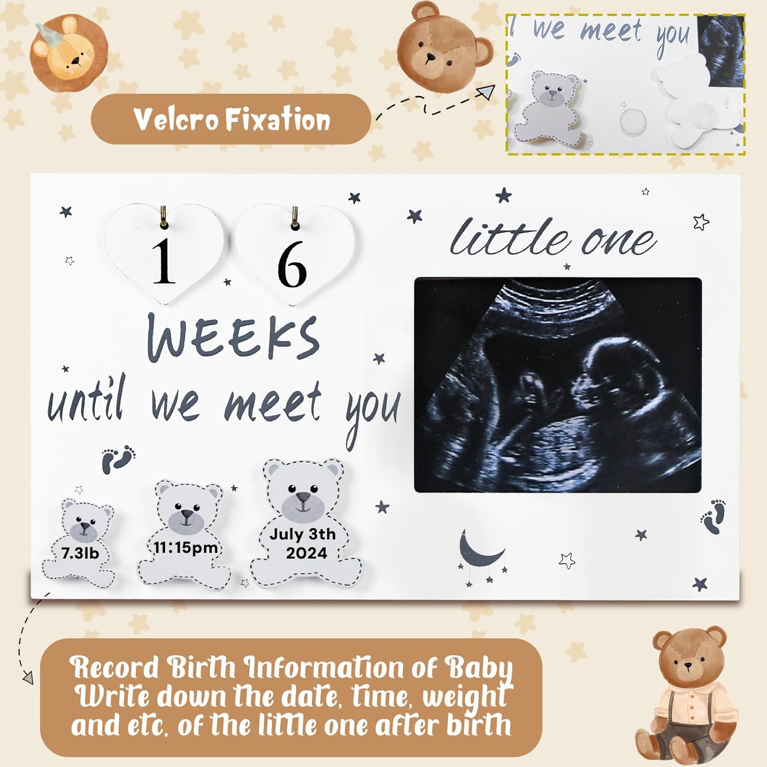 OurWarm Ultrasound Frame with Baby Countdown